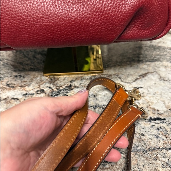 Dooney & Bourke Cherry Red Pebbled leather satchel - Picture 2 of 8